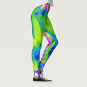 Abstract Patchwork Zonnebloem Tuincollage Leggings (Rechts)