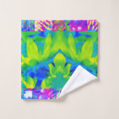 Abstract patchwork zonnebloem Tuinkraakbeen Bad Handdoek (Wasdoekje)