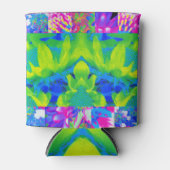 Abstract patchwork zonnebloem Tuinkraakbeen Blikjeskoeler (Voorkant)