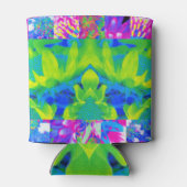 Abstract patchwork zonnebloem Tuinkraakbeen Blikjeskoeler (Achterkant)