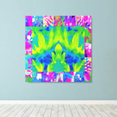 Abstract patchwork zonnebloem Tuinkraakbeen Canvas Afdruk (Insitu (Houten vloer))