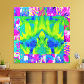 Abstract patchwork zonnebloem Tuinkraakbeen Canvas Afdruk (Insitu (Woonkamer))