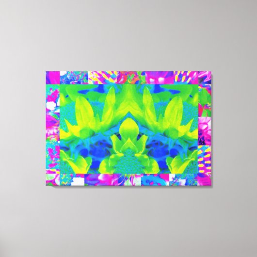 Abstract patchwork zonnebloem Tuinkraakbeen Canvas Afdruk (Voorkant)