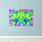 Abstract patchwork zonnebloem Tuinkraakbeen Canvas Afdruk (Insitu (Houten vloer))