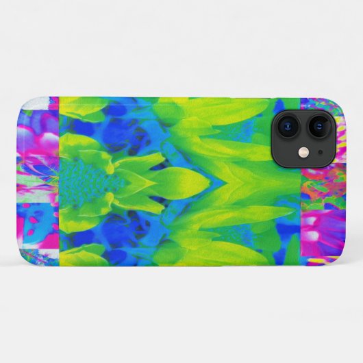 Abstract patchwork zonnebloem Tuinkraakbeen Case-Mate iPhone Case (Achterkant (horizontaal))