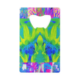 Abstract patchwork zonnebloem Tuinkraakbeen Creditkaart Flessenopener