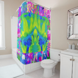 Abstract patchwork zonnebloem Tuinkraakbeen Douchegordijn