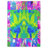 Abstract patchwork zonnebloem Tuinkraakbeen Klembord (Achterkant)