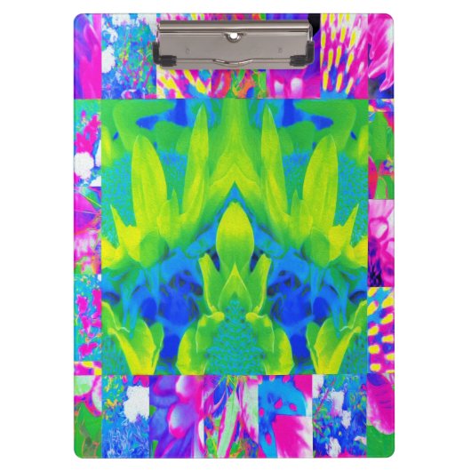 Abstract patchwork zonnebloem Tuinkraakbeen Klembord (Voorkant)