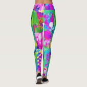 Abstract patchwork zonnebloem Tuinkraakbeen Leggings (Achterkant)