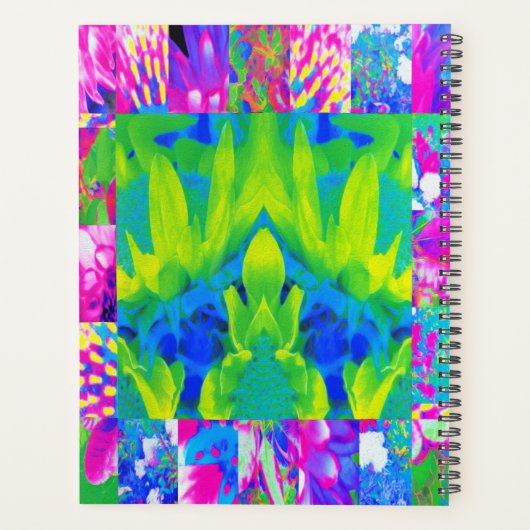 Abstract patchwork zonnebloem Tuinkraakbeen Planner (Achterkant)