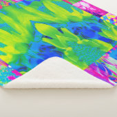 Abstract patchwork zonnebloem Tuinkraakbeen Sherpa Deken (3/4)
