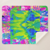 Abstract patchwork zonnebloem Tuinkraakbeen Sherpa Deken (Voorkant (horizontaal))