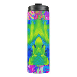 Abstract patchwork zonnebloem Tuinkraakbeen Thermosbeker