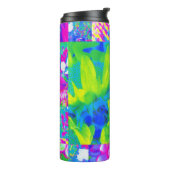 Abstract patchwork zonnebloem Tuinkraakbeen Thermosbeker (Gedraaid links)