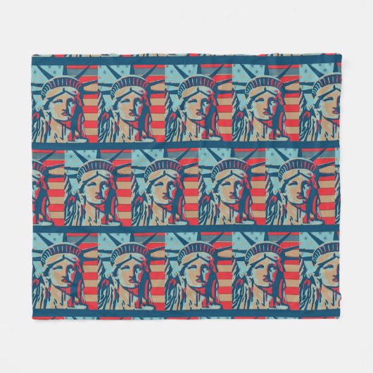 Abstract Patriot Fleece Deken (Voorkant (Horizontaal))