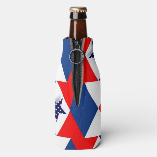 Abstract patriottisch flesjeskoeler (Fles Achterkant)