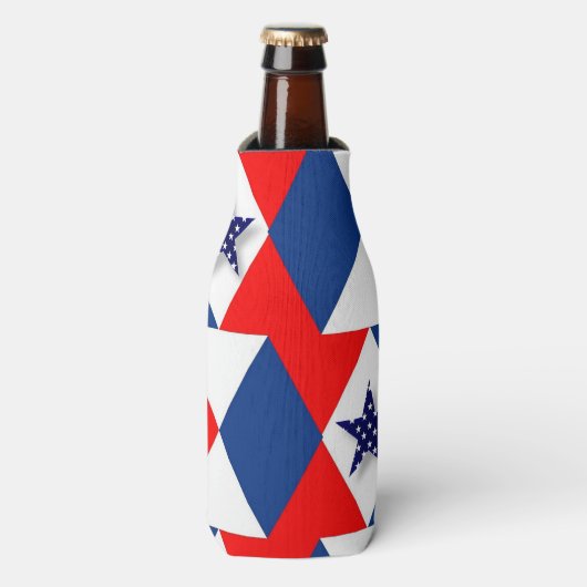 Abstract patriottisch flesjeskoeler (Fles Voorkant)