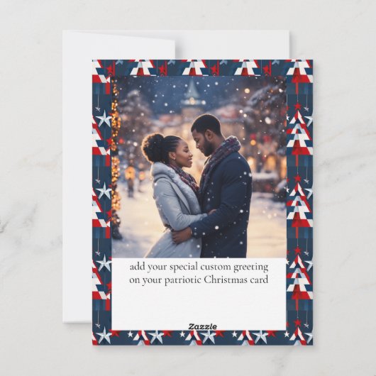 Abstract Patriottisch Kerstfeest Feestdagenkaart (Achterkant)