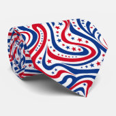 Abstract patriottisch patroon stropdas (Opgerold)