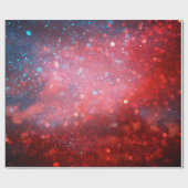 Abstract patriottisch rood en blauw glitter cadeaupapier (Vlak)