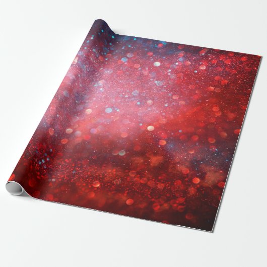Abstract patriottisch rood en blauw glitter cadeaupapier (Uitgerold)