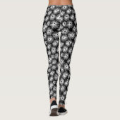Abstract patroon 101115 - wit op zwart leggings (Achterkant)