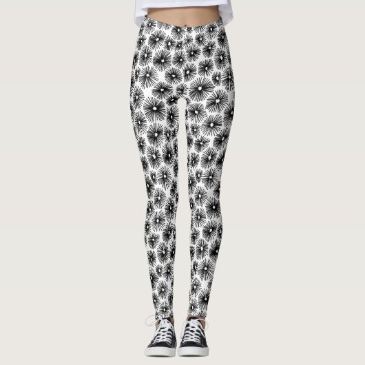 Abstract patroon 101115 - zwart leggings (Voorkant)