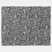 Abstract patroon 110122 - White on Black Throw Pil Fleece Deken (Voorkant (Horizontaal))