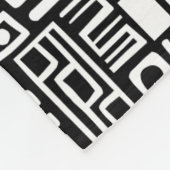 Abstract patroon 110122 - White on Black Throw Pil Fleece Deken (Hoek)