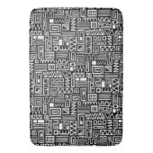 Abstract patroon 110122 - wit op zwart badmat (Voorkant Verticaal)