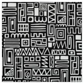 Abstract patroon 110122 - wit op zwart stof (Swatch)