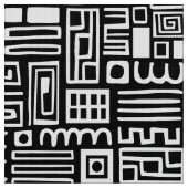 Abstract patroon 110122 - wit op zwart stof (Close Up)