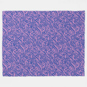 Abstract patroon 110523 - marineblauw en roze fleece deken (Voorkant (Horizontaal))