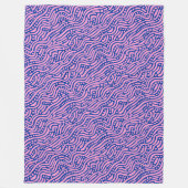 Abstract patroon 110523 - Roze en marineblauw Fleece Deken (Voorkant)
