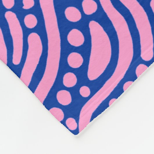 Abstract patroon 110523 - Roze en marineblauw Fleece Deken (Hoek)