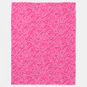 Abstract patroon 110523 - Roze en Neon Red Fleece Deken