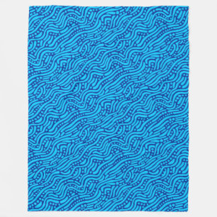 Abstract Patroon 110523 - Schaduwen van blauw Fleece Deken