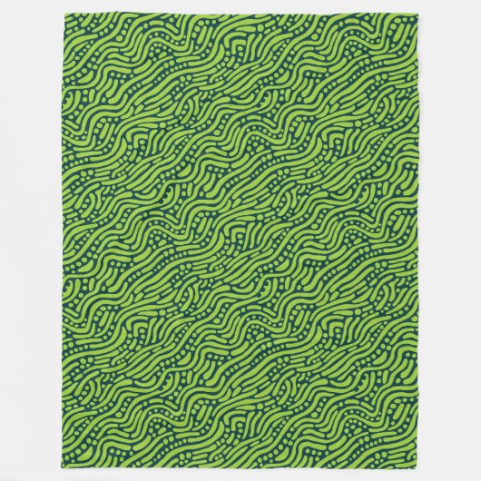 Abstract Patroon 110523 - Schaduwen van Groen Fleece Deken (Voorkant)
