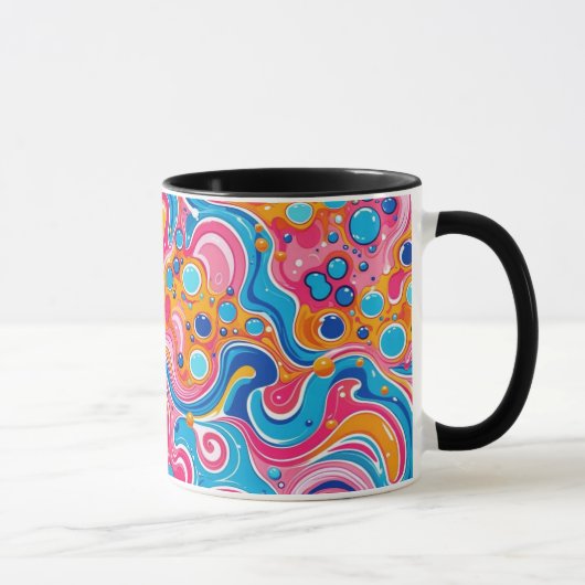 Abstract patroon 1194 in vloeiende kunst - Koffie Mok (Rechts)