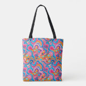 Abstract patroon 1194 met vloeiende kunst -Canvas Tote Bag (Achterkant)