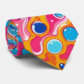 Abstract patroon 1194 met vloeiende kunst - Mannen Stropdas (Opgerold)