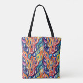 Abstract patroon 1196 met vloeiende kunst - Canvas Tote Bag (Achterkant)