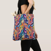 Abstract patroon 1196 met vloeiende kunst - Canvas Tote Bag (Dichtbij)