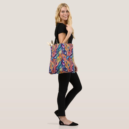 Abstract patroon 1196 met vloeiende kunst - Canvas Tote Bag (Op model)
