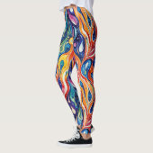 Abstract patroon 1196 met vloeiende kunst - Leggin Leggings (Links)