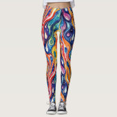 Abstract patroon 1196 met vloeiende kunst - Leggin Leggings (Voorkant)