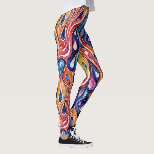 Abstract patroon 1196 met vloeiende kunst - Leggin Leggings (Rechts)
