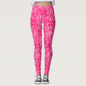 Abstract patroon 130621 - Neon Red on White Leggings (Voorkant)