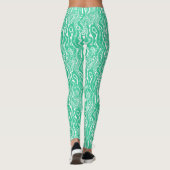 Abstract patroon 130621 - Zee Groen op wit Leggings (Achterkant)